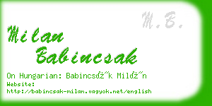 milan babincsak business card